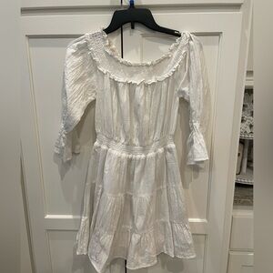 white off shoulder dress